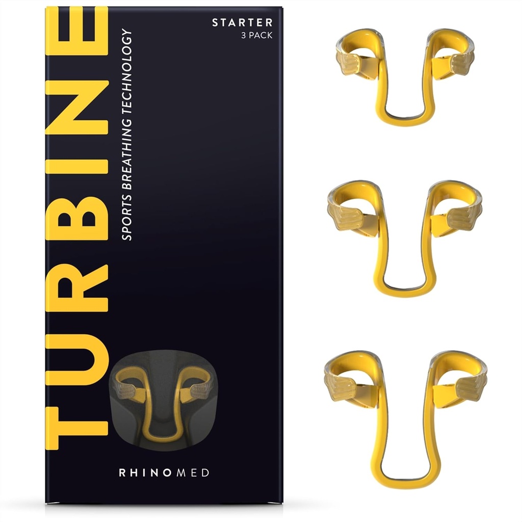 Turbine Nasal Dilator for Athletes - Pack of 3 Turbine diators מיועד לאימון אתלטיק - הגדלת זרימת האוויר לונגים ב- 38% במהלך פעילות גופנית, אימון ספורט, Cycling & ריצה