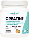 אבקת Acמזינים Creatine Monohydrate לנשים, Micronized, Peach מנגו, 100 משרתים - Vegetarian, non-GMO, Gluten Freeten