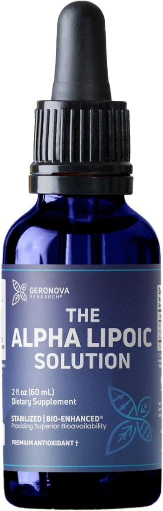 Geronova Research the Alpha Lipoic Solution, 2 fl oz - 2 חודש אספקה - זרם bio-Enhanced Alpha Lipoic Acid נוזלי עבור זמינות ביולוגית גבוהה - ALA עם תוסף מהיר
