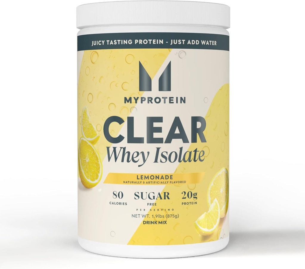 Myחלבון Clear Whey Isolate אבקת חלבון, 1.9 Lb (35 משרתים) לימונדה, 20g חלבונים לשרת, באופן טבעי משתכר משקה Mix, חלבון יומי לוקח ביצועים גבוהים