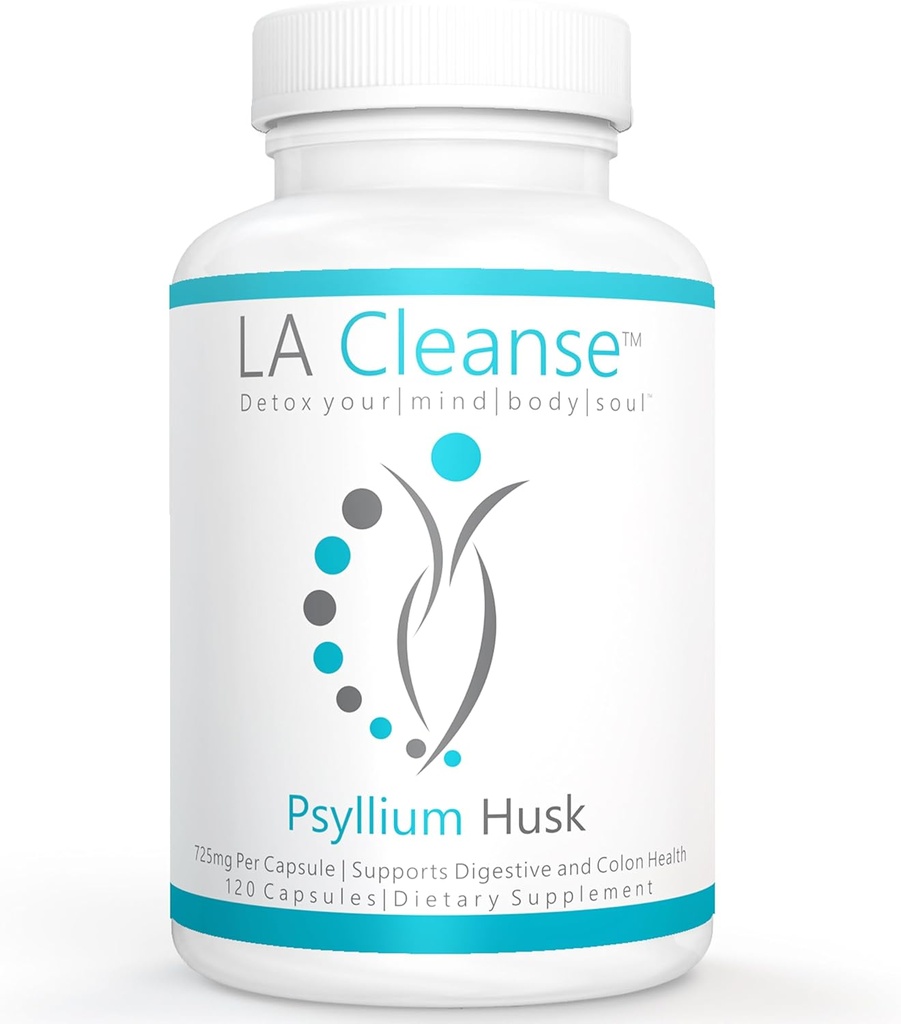 Psyllium Husk סיבים תוספי קפסולות - 120 Count - 725mg Psyllium Husk כמוסות עבור בריאות משלימה וניהול משקל - תוספי תזונה חיוניים