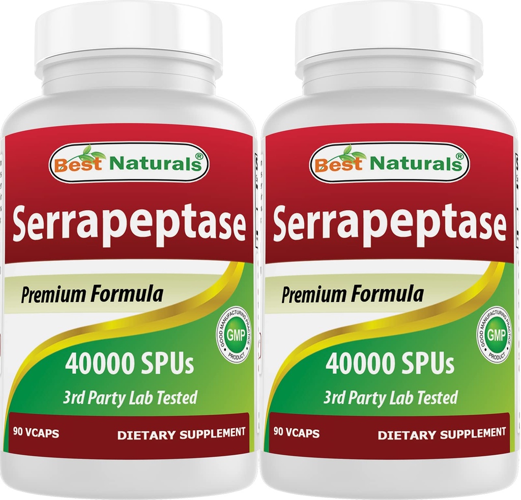 Best Naturals Serrapeptase 40000 SPUs 90 Vcaps