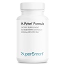 SuperSmart H. Pylori פורמולה 20 מיליארד CFU ליום (High Potency) - פטנט Pylopass Probiotic Lactobacillus Reuteri DSM 17648 | Non-GMO & Gluten Free - 60 קפסולות צמחוניות