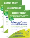 Boiron AllergyCalm Tablet 180 Count, הקלה מאלרגיות ו- Hay Fever הסימפטומים של Sneezing, Runny Nose, and Itchy Eyes orגרון, Allergy Calm Tabs (Formerly RhinAllergy) (Pack of 3 60ct Boxes)