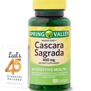 Cascara Sagrada 450 מ"ג. עמק האביב Cascara Sagrada 450 מ"ג 100 הרוזן, Whole Herb Cascara Sagrada בריאות דיאטת תזונה תזונתית תוספי מזון בונדלה עם 45 הסוכרת של Luall