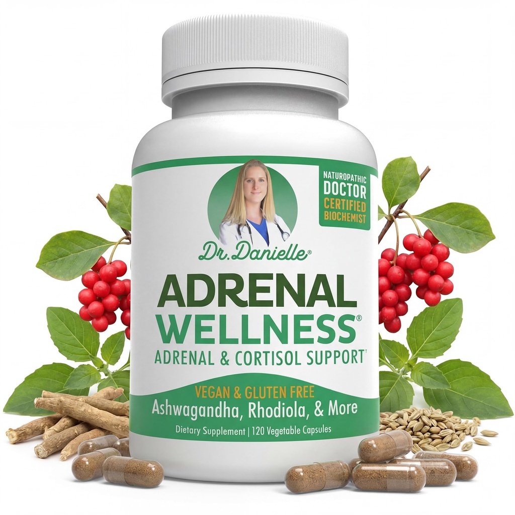 Adrenal Wellness Ashwagandha & More - מוח אורגני, תמיכה בגוף על ידי ד"ר דניאלה, 120 קפסולות