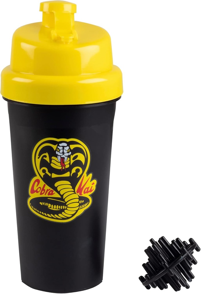 Karate Kid Cobra Kai 25oz Shaker בקבוק w / Blender Mixer Ball - מדדי שתייה, Fliptop, Leakהוכחה Screw Lid-בולט אבקת חלבון, משקאות ספורט, Shakes, Smoothies - רשמי מורשה באופן רשמי