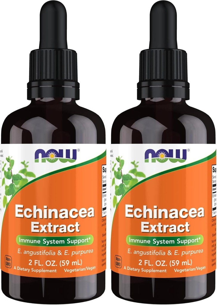 עכשיו תוספים, Echinacea לחלץ נוזל עם Dropper, תמיכה במערכת החיסון *, 2Ounce (Pack של 2)