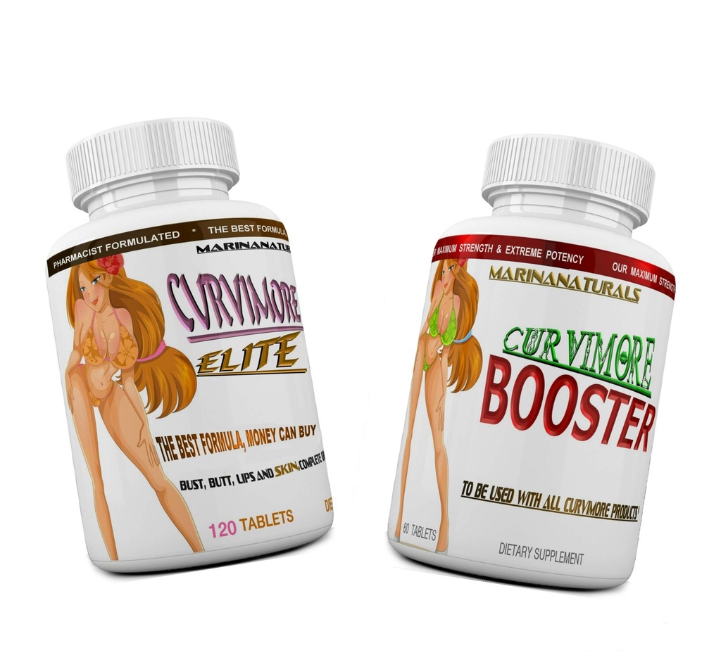 CURVIMORE Elite Complete Starter KIT Advanced Breast Enlargement, Butt Enhancement, Bust Enhancement, Booty Enhancement, Lip Plumping & Skin Reduction Pills - Bigger חזה, Hips & Glutes. 1-Month