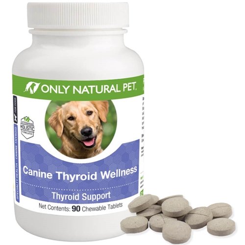 Only Natural Pet Canine Thyroid All Supplment for Dogs - 90 טבליות צ'וגות