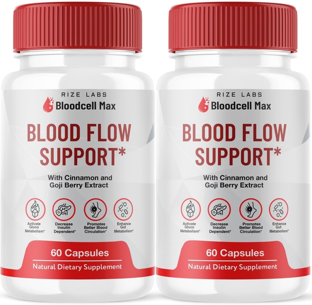 (2 Pack) Bloodcell Max - Bloodcell Max קפסולות כדי לשמור על רמות בריאות, Bloodcell Max Advanced Formula for Total Health, BloodcellMax Pills Review (120 קפסולות)