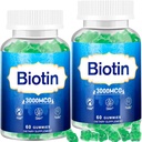 שיער עור וציפורני חניכיים, 2 Pack High Potency שיער ויטמין לנשים, גברים וילדים, ויטמין D & E,B16, B12, Biotin Gummies for Hair growth, Skin, ו- Stronger Nails