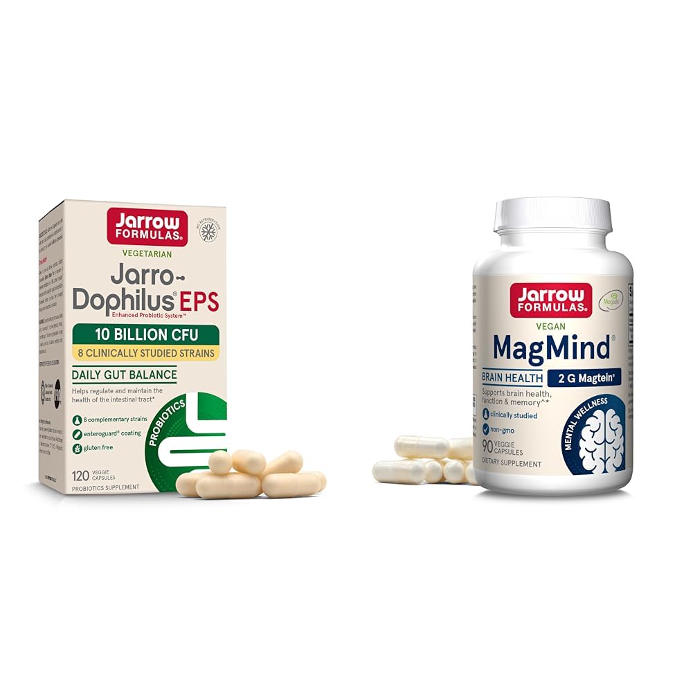 Jarrow Formulas Probiotics 10 מיליארד CFU ו- MagMind Brain Health תוסף Bundle