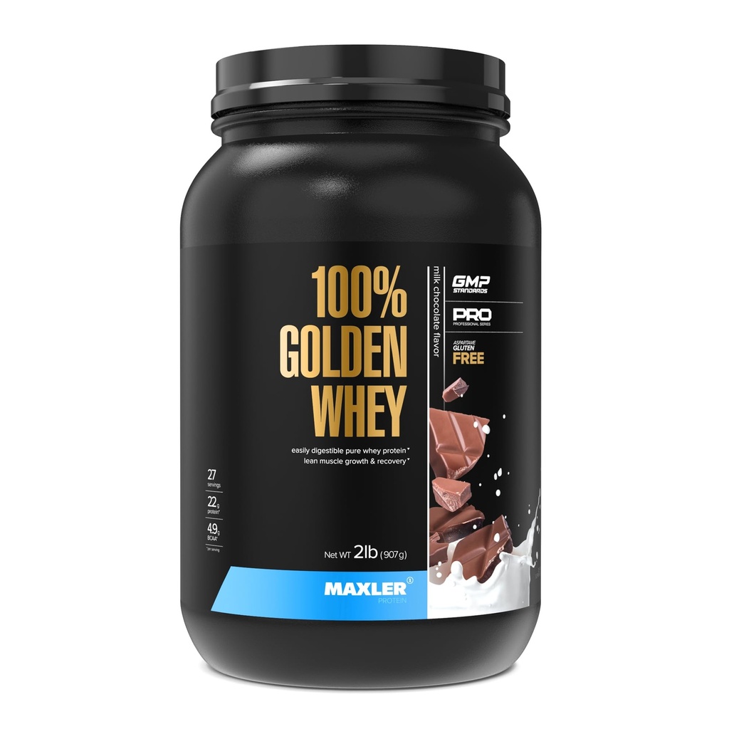 100% חלבון זהב Whey חלבון - 22 גרם חלבון לשרת - Premium Whey חלבון אבקת עבור טרום פוסט עבודהout - מהיר-Absorbing Whey Concentrate Isolate & hydrolysate בלנדר - חלבון שוקולד חלב 2 lb