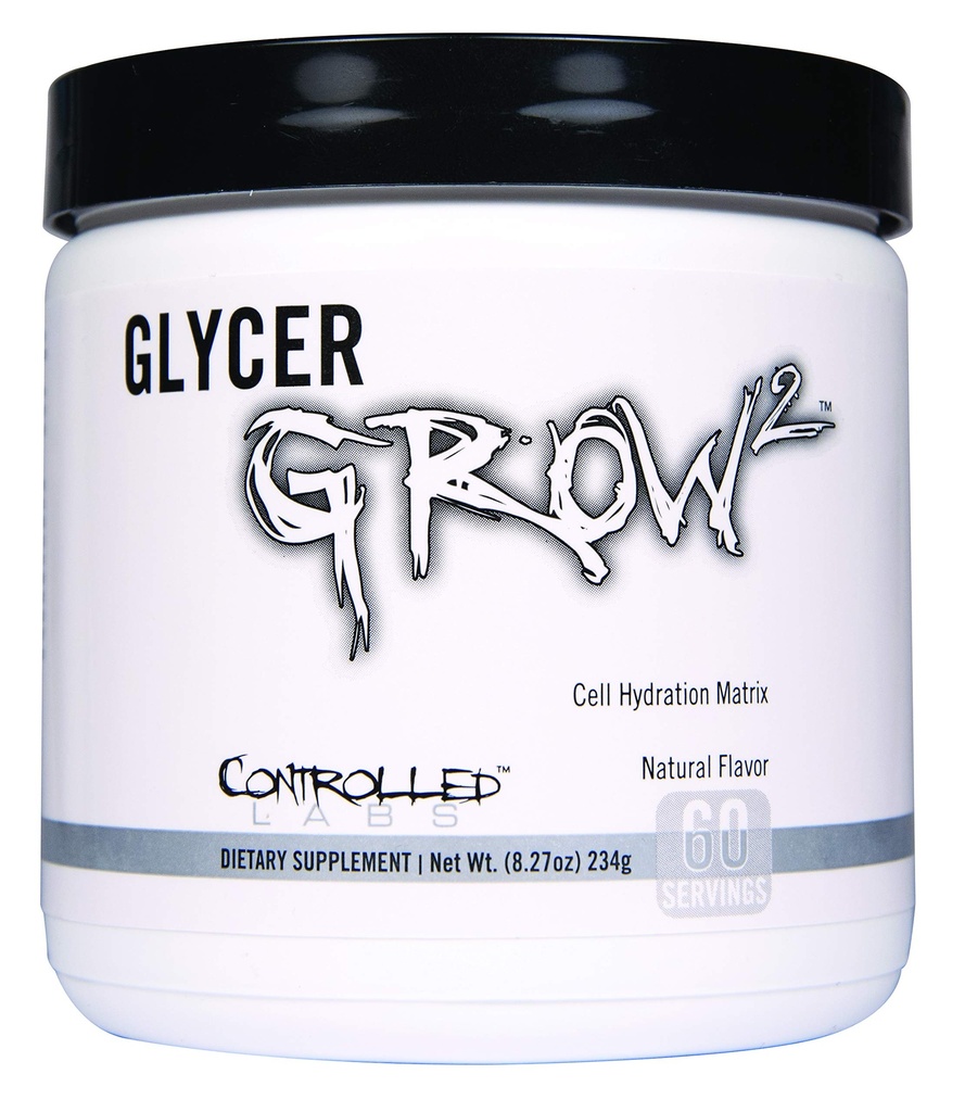 CONTROLLED LABS GlycerGrow 2, להגדיל את נפח תאים ואתחילוניות, עוזר לשפר את אנדורנס, צמיחה ושיקום, עוזר לשמור על אינטנסיביות עבודה, 60 משרתים, Unflavored