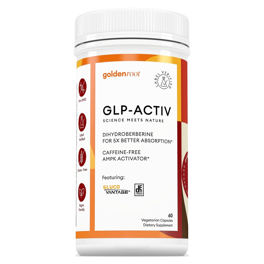 GLDN Berberine מתקדם Absorption פורמולה - 200 מ"ג Dihydroberine 5X שיפור Absorption - DIM - Chromium Picolinate ו- De111 Probiotics for Digestive Support - ידידותית - 60 קפסולות