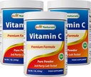 Best Naturals 100% Pure ויטמין C אבקת non-GMO 1 lb (454 גרמות) אבקת אבקה (Also Called Ascorbic Acid) (1 LB (Pack של 3)