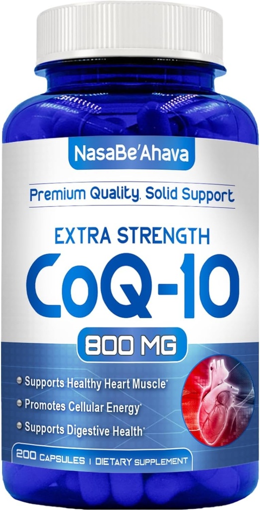CoQ10 800 מ"ג קפסולות | טבעוני ידידותי Coenzyme Q10 800 מ"ג מ- Easy Absorption Ubiquinone תוסף עבור Skin Heart and Energy Support