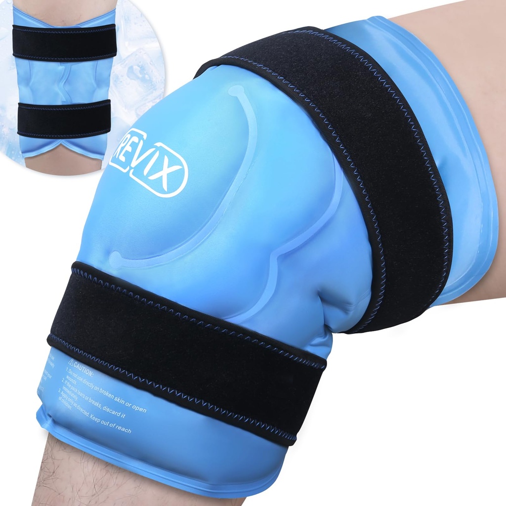 REVIX 20'XXXL Knee Ice Pack Wrap Around All Knee, חבילת קרח גדולה להורדת משמעת, Cold Compress Therapy, Reusable Ice Wraps for Back, Shoulderlaxation, Post-Workout Recovery