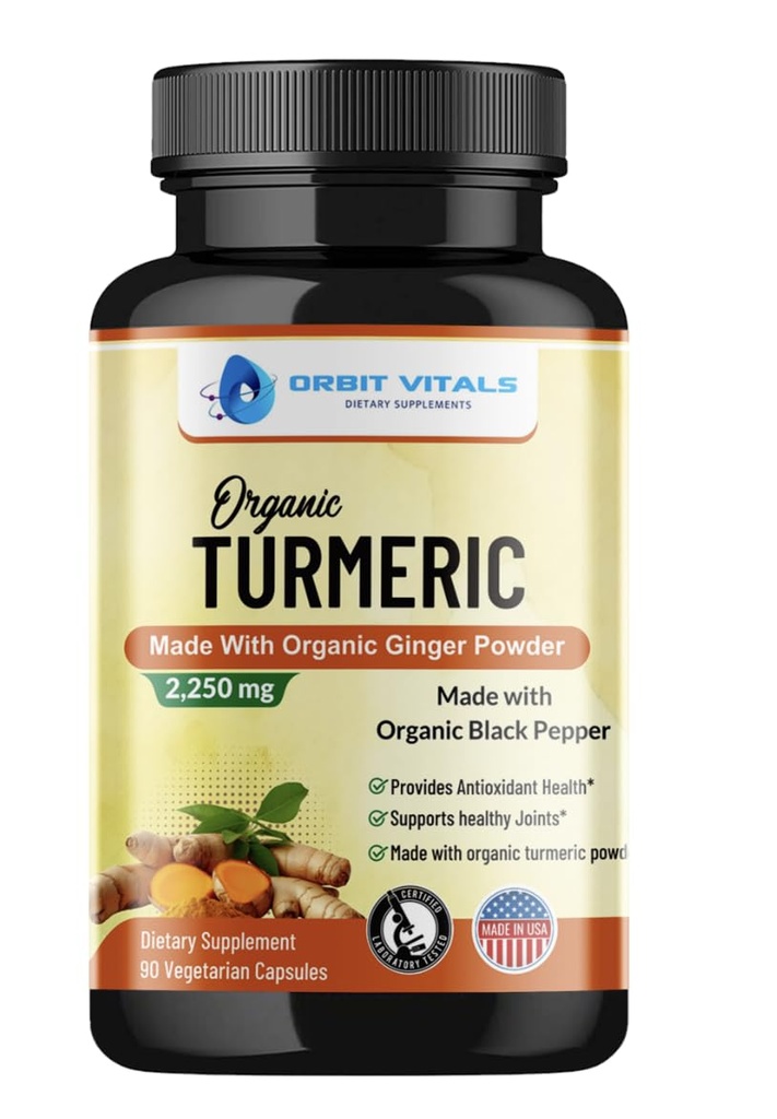 כורכום Turmeric Curcumin עם Black Pepper & ג'ינג'ר 2250 מ"ג - Ultra Potent Turmeric תוסף עם 95% Curcuminoids & BioPerine לתמיכה משותפת, Enhanced Bioavailability, Immune Health - 90 קפסולות טבעוניות
