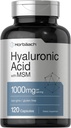 Horbäach Hyaluronic Acid עם MSM | 1000 מ"ג | 120 קפסולות | Non-GMO ו- Gluten Free Supplement