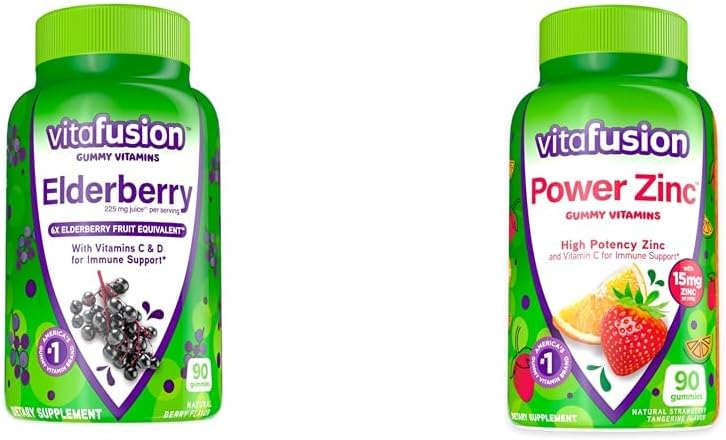 Vitafusion Elderberry & Zinc Gummy ויטמינים Immune, 90ct