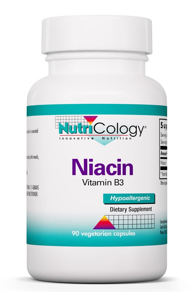תוספי תזונה Niacin - ויטמין B3 עבור גברים ונשים, Niacin עם Flush, Nicotinic Acid, NAD, 250mg Vegetarian כמוסות - 90 Count