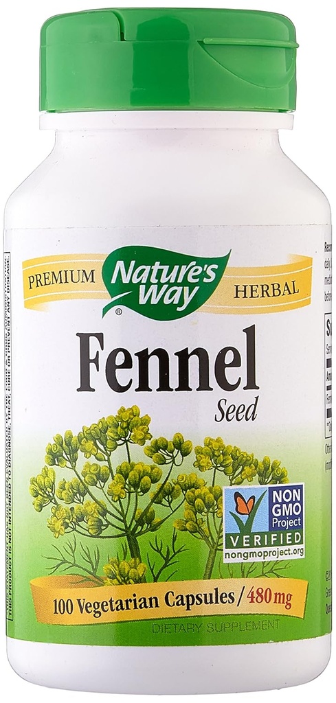 Natures Way Fennel Seed Vegetarian קפסולת, 100 ct