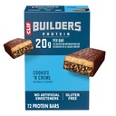 CLIF BUILDERS חלבונים Bars - עוגיות "n Cream Flavor - 20g Plant Based Protein - Gluten Free - non-GMO - Low Glycemic - No Artificial Sweeteners - 2.4 oz.