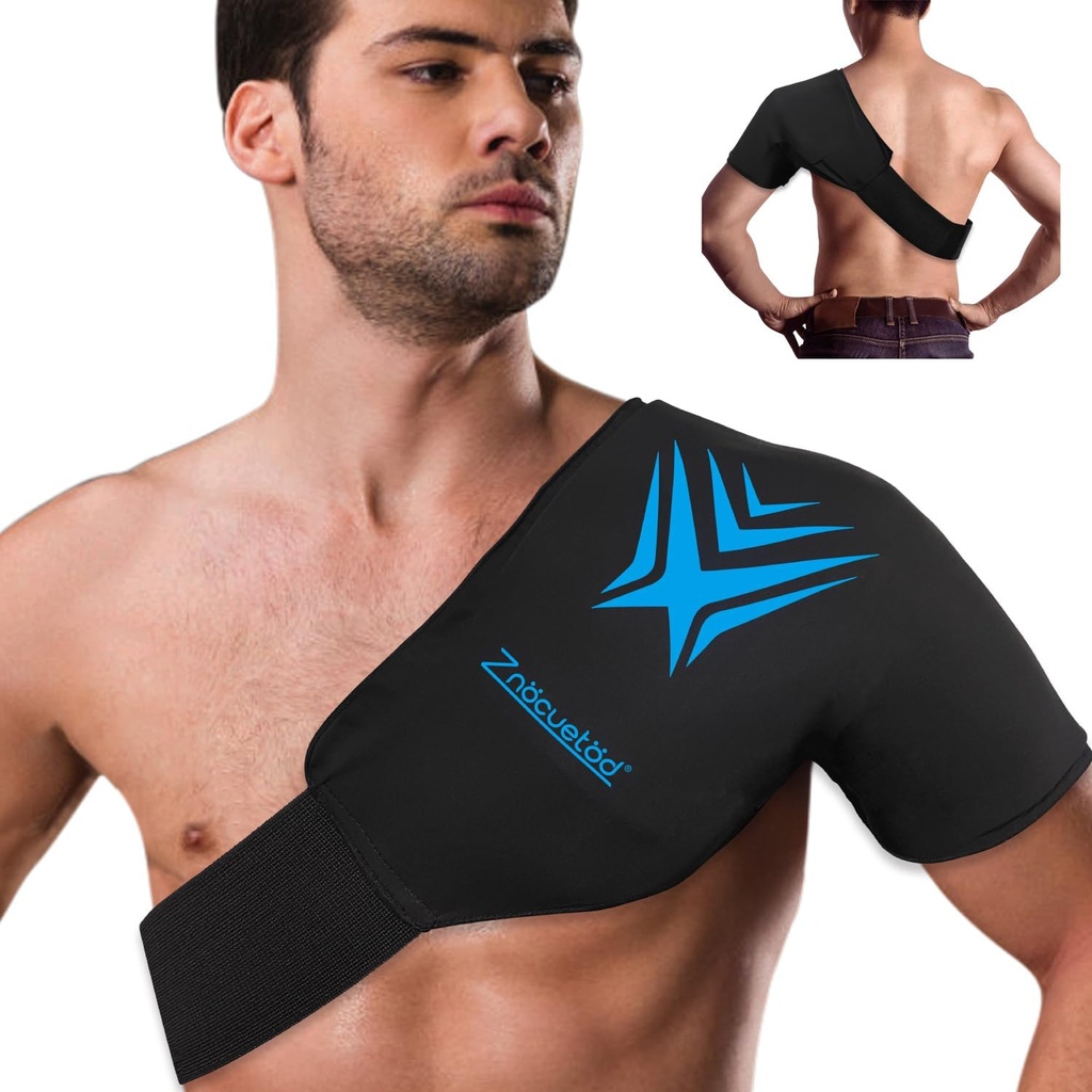 Shoulder Ice Pack רוטטור Cuff Cold Therapy Reusable Gel Ice Cold Pack Compression Wrap for Injuries Pain Relief & Tendonitis, Recovery After Shoulder Surgery, Swelling(Black)