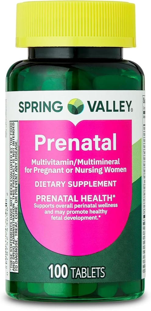עמק האביב טרום לידתי Multivitamin / Multimineral עבור הריון וסיעוד נשים דיאטה טבליות, 100 הרוזן - חדש מראה