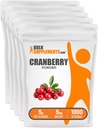 אבקת BulkSupplements.com Cranberry - תוספי Cranberry עבור נשים וגברים, Dried Cranberries Un Sweetened - Gluten Free & Sugar Free, 5g לשרת, 1kg (Pack של 1)