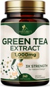 כריות תה ירוקות 1000 מ"ג - סטנדרטיזציה 45% EGCG & 98% Polyphenols - 3X חיזוק גלולות תה ירוק עבור אנרגיה טבעית - תמיכה בריאות הלב, תוסף צמחי, טבעוני, non-GMO - 240 קפסולות