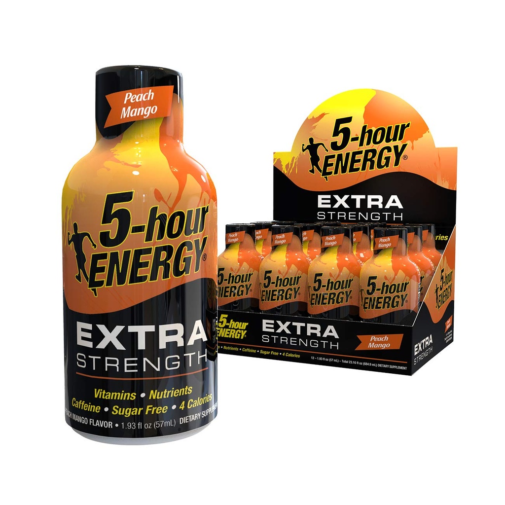 5 שעות ENERGY Shot, תוספת כוח, Peach מנגו, 1.93 Ounce,12 Count