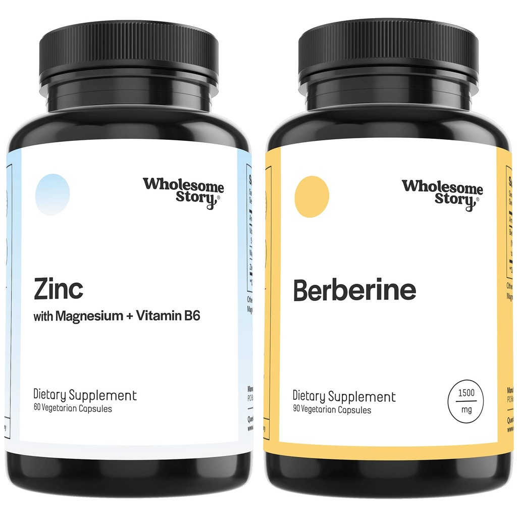 3in-1 Zinc Picolinate Magnesium Glycinate תוספי ויטמינים B6 + Berberine 1500 מ"ר תוסף | Reproductive & פריון בריאות, הורמון איזון, תמיכה כספית 30 יום אספקת מזון