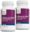 טרי קליני באופן טבעי OPC - Cardiovascular Health & Focus תמיכה תוסף - תוספת תזונתית עם Grape Seed Extractd Extractd Extract & Sunflower Lecithin - Immune Support - 150 מ"ג, 60 Softgels (Pack of 2)