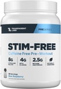 Transud Labs Stim-Free Pre-Workout - Caffeine & Stim חינם אבקת עבודה לגברים ונשים עם אבקת Beta Alanine, Citrulline Malate, & elevATP - 30 משרתים, Blue Raspberry