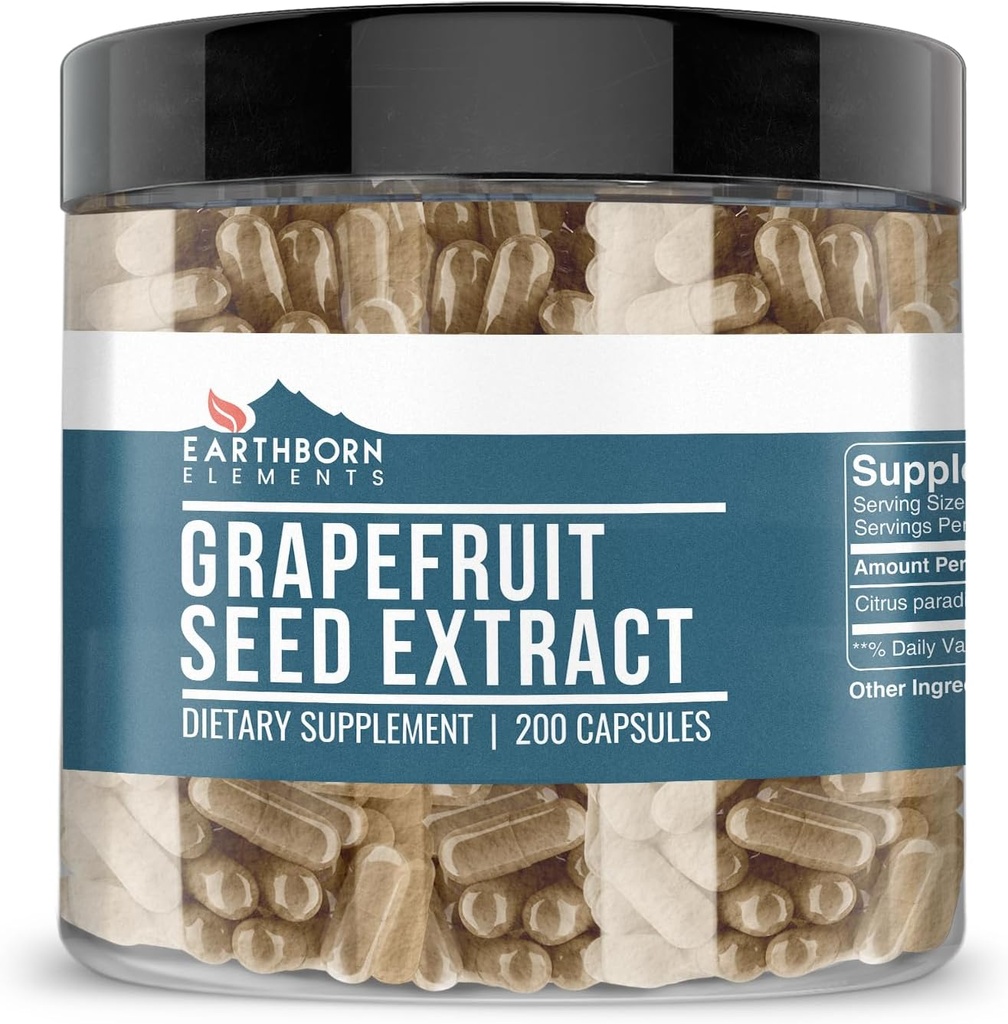 יסודות Earthborn Elements Grapeפירות Seed לחלץ 200 קפסולות, טהור ו undiluted, No Additives