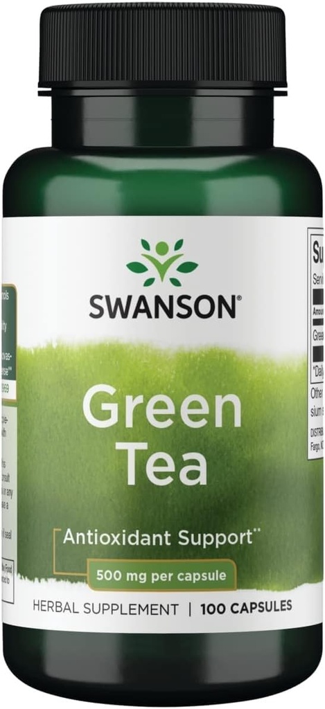 Swason Green Tea Extract תוספי - Antioxidant Rich - 500 MG Green Teaאבק - 100 קפסולות