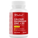 Saprel Calcium Magnesium Zinc עם ויטמין D3, 300 טבליות - Calcium 1000 מ"ג, Magnesium 400 מ"ג, Zinc 20 מ"ג ו- D3 600 IU לשרת