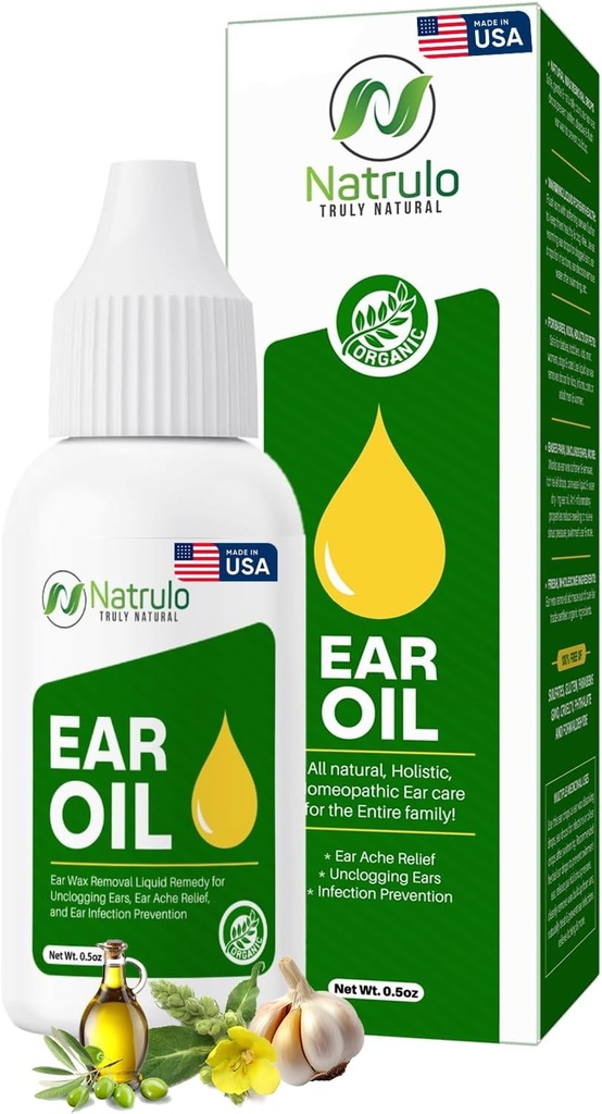שמן אוזניים אורגני עבור זיהום אוזניים - טבעי Eardrops עבור כאב אוזניים, האוזן של שחייהמר ו Wax Removal - ילדים, מבוגרים, Baby & Dog Earache Remedy - טיפות אוזניים עם מולליין, Garlic מיוצר בארה"ב (0.5 Oz)