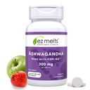 EZ Melts Dissolvable KSM-66 Ashwagandha, 300 מ"ג, סוכר חינם, מתח, שינה ו תוספת תמיכה Mood, 30 יום אספקה, Apple Brad-Flavor - 1 Pack