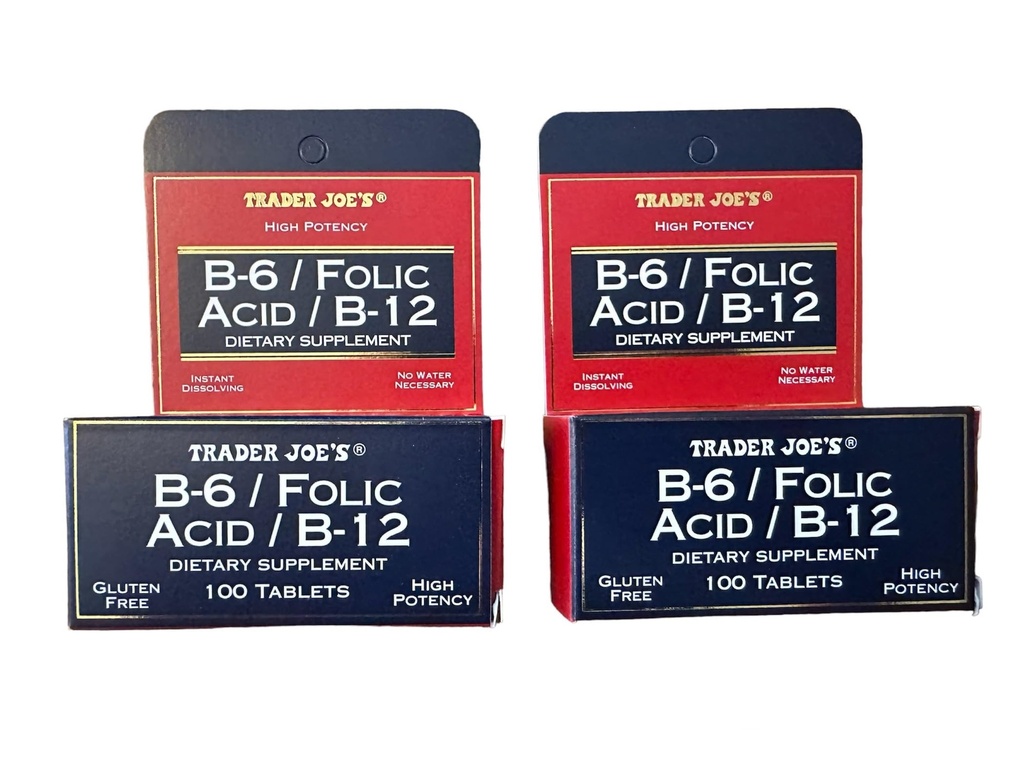 Trader Joe's B-6 / Folic Acid / B-12 Dietary Supplement (200 טבליות - 2 Pack)