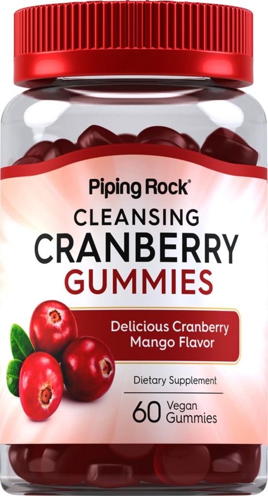 Piping Rock Cranberry חניכיים | 60 Count | ניקוי תוספת לנשים וגברים | Cranberry מנגו פלמור | טבעוני, non-GMO, Gluten Freeten