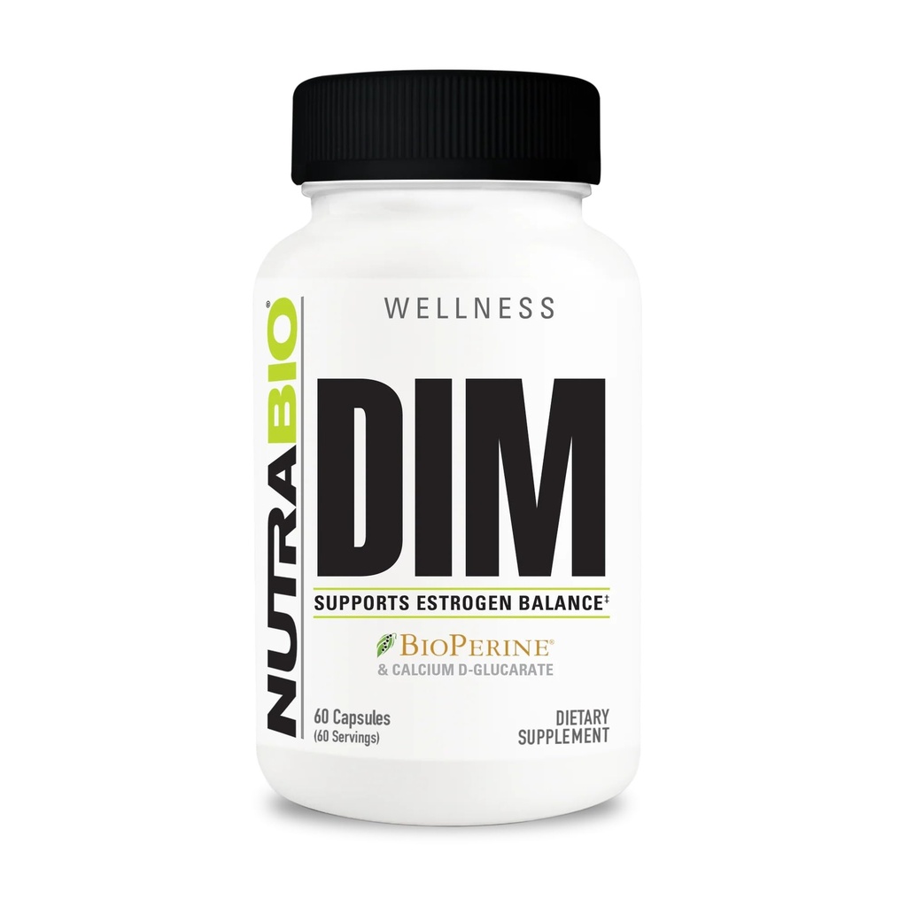 NutraBio DIM תוסף, תומך Estrogen Balance, 100 מ"ג - 60 קפסולות ירקות