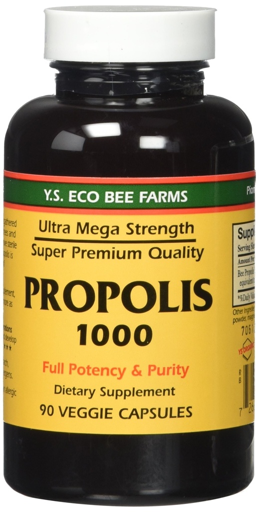 Propolis-Raw Unמעבד 1000mg Y.S. Organic Bee Farms 90 Caps