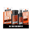 וויליס Wild Beard Growth Kit - קפסולות & Boost Serum - שמן צמיחה טבעי עם ביוטין וקפאין - ויטמינים עבור Fuller, Thicker Beard - 60 קפסולות - לגברים