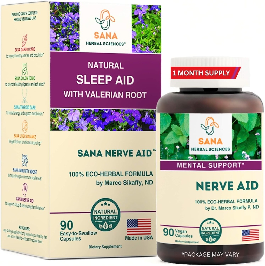 Valan Root Natural Sleep Aid פורמולה למבוגרים עם אורגני Skullcap, Lobelia & More - 90 קפסולות - על ידי ד"ר מרקו Sikaffy