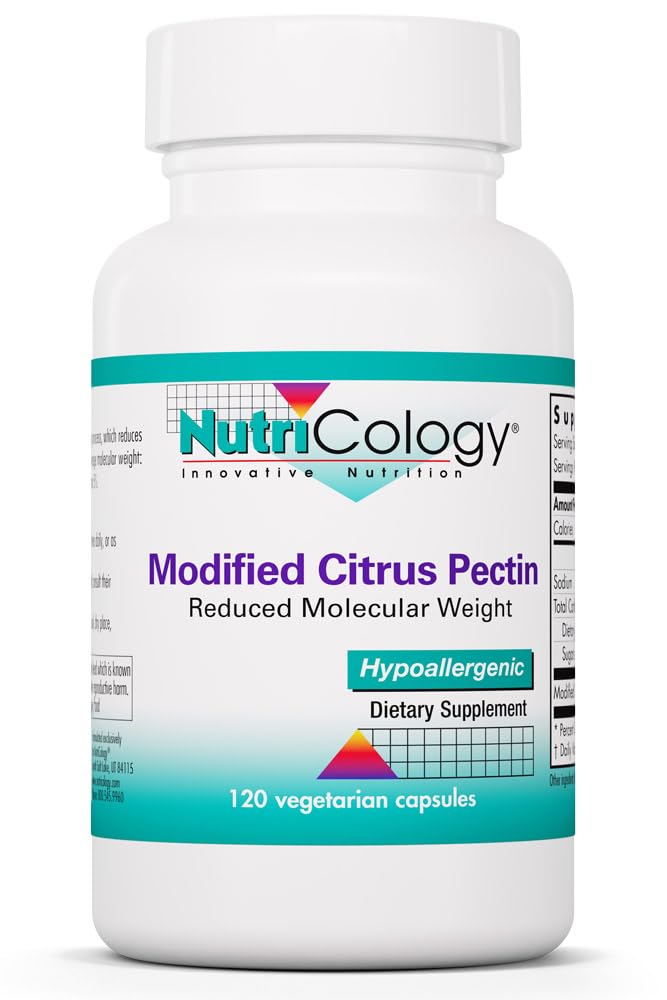 Accology Modified Citrus Pectin תוסף לתמיכה ב- Gut - קפסולות Ctrus Pectin Modified לגברים ונשים, Hypoallergenic, Gluten Free, מופחת משקל מולקולרי - 120 קפסולות צמחוניות