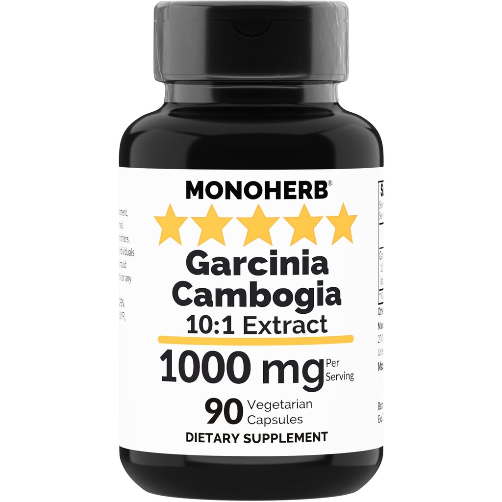 MONOHERB Garcinia Cambogia 1000 מ"ג - 90 Veg כמוסות - High Potency 10:1 לחלץ
